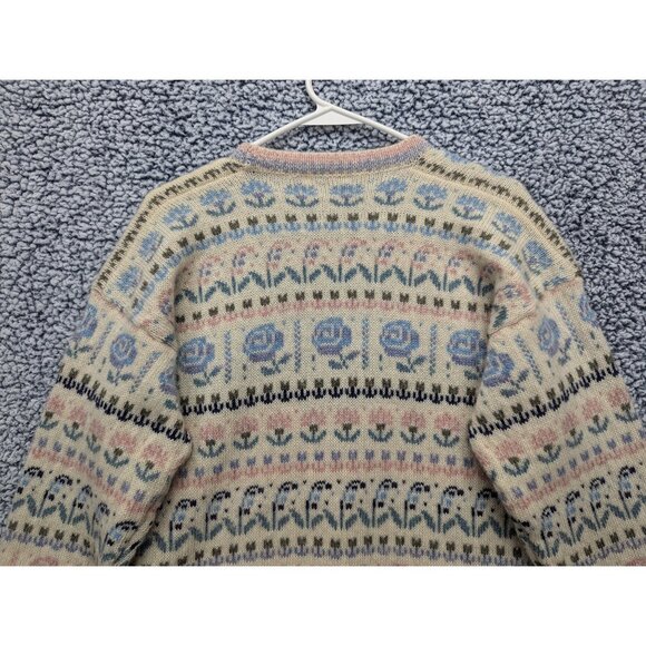 VTG Lady Clansman Cardigan Womens M Floral Grandma Cottagecore Scottish Wool - Picture 5 of 10